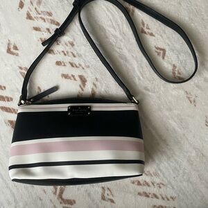 Kate Spade New York Striped Crossbody Bag - Black, White & Pink - Small Blemish